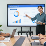 Field Researcher presenting a report in accordance to client-specific needs